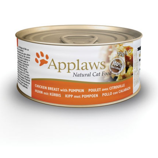 Applaws Cat Blikvoer Bouillon, kippenborst & pompoen, 70 g