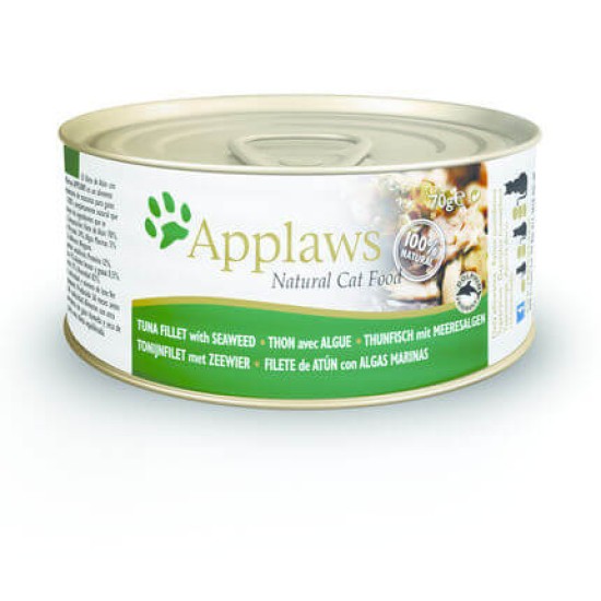 Applaws Cat Blikvoer Bouillon, tonijnfilet & zeewier, 70 g