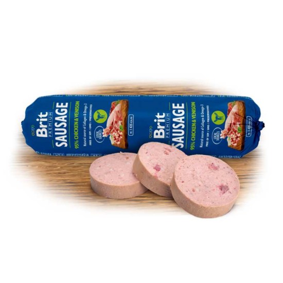 Brit Premium Meat Sausage Kip & Hert