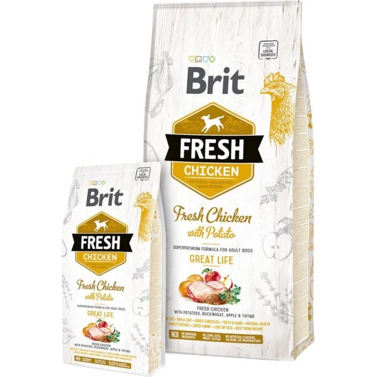 Brit Fresh Kip met Aardappel Adult, 2,5 kg