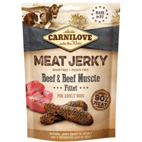 Carnilove Jerky Kalkoen, Rund & Kip Fillet