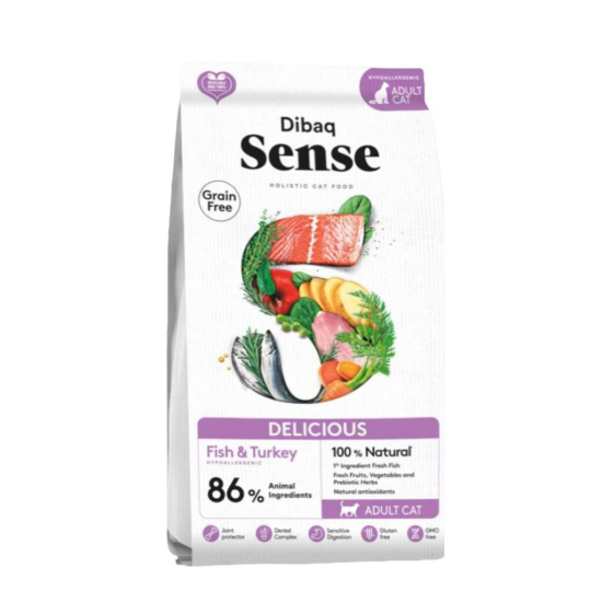 Dibaq Sense Cat Delicious Fish & Turkey, 1,5 kg