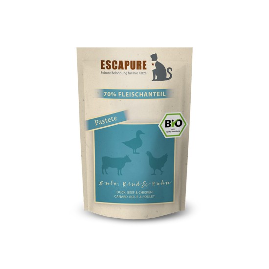 Escapure Kat Natvoer pouch BIO eend, rund & kip