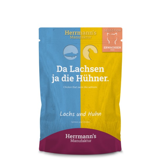 Herrmanns Kat Zalm met Kip, 100 g (zakje)