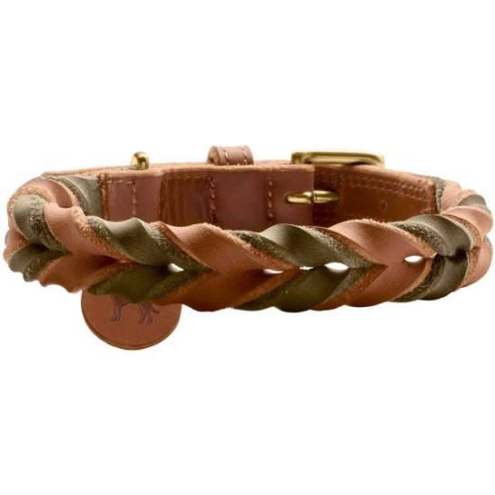 Hunter Halsband Solid Education Duo Cognac/Groen, S 40