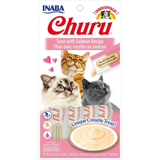 Inaba Kat Churu Puree Tonijn met Zalm