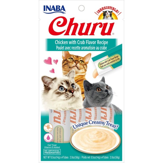 Inaba Kat Churu Puree Kip met Krab