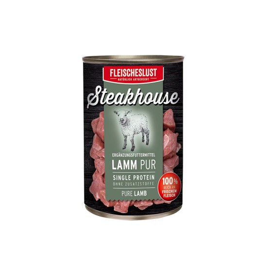 Fleischeslust Steakhouse Tinned Pure Lamb, 400 g