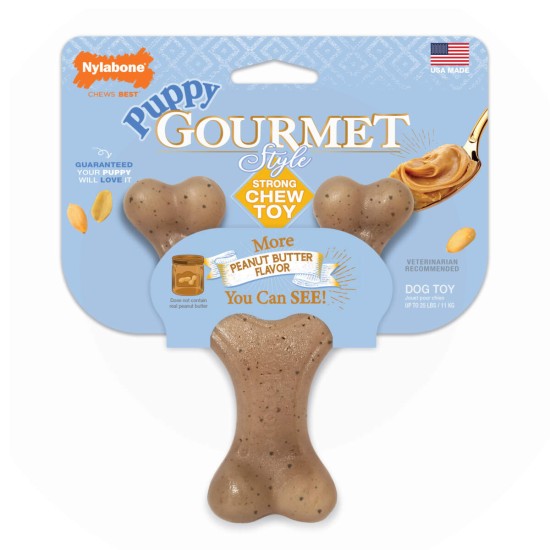 Nylabone Gourmet Puppy Wishbone Peanut Butter Small