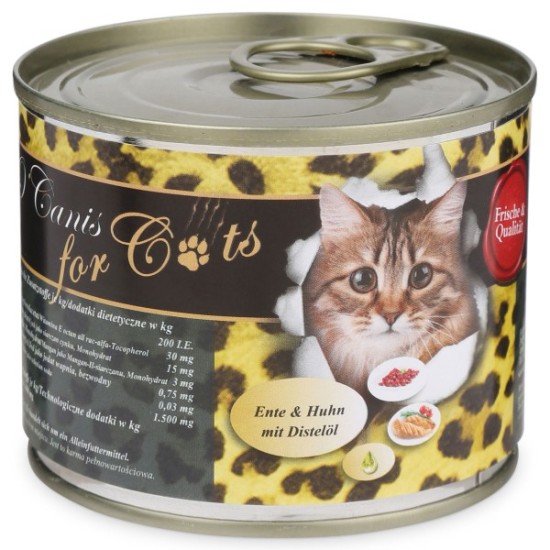 O'Canis Katten Blikvoer Eend, Kip en Saffloerolie, 200 g