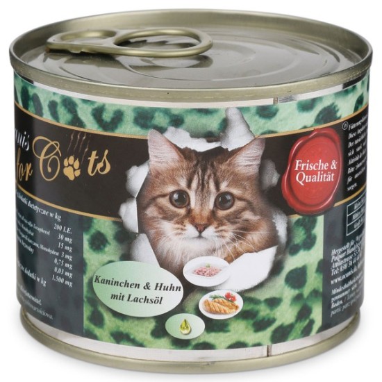 O'Canis Katten Blikvoer Konijn, Kip en Zalmolie, 200 g