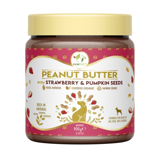 Pawfect Peanut Butter Aardbei & Pompoenzaad, 275 g