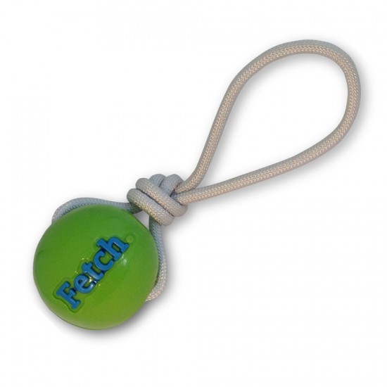 Planet Dog Fetch bal met koord, Groen