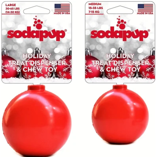 Sodapup Holiday Ornament Treat Dispenser, Medium