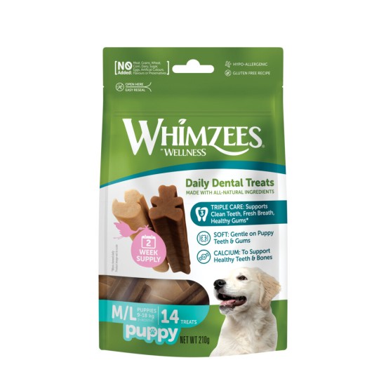 Whimzees Puppy Sticks, M-L (14 stuks)