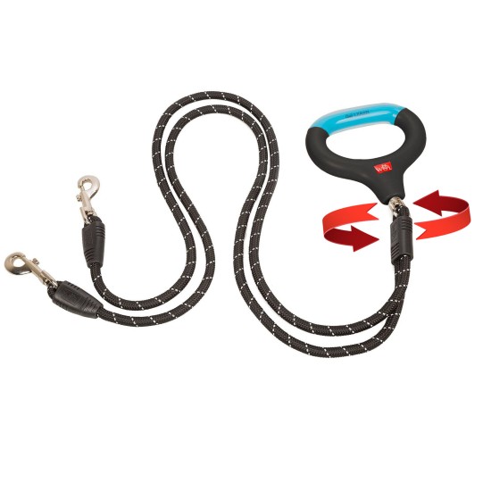 Wigzi Dual Doggie Gel Riem 2 honden, Small