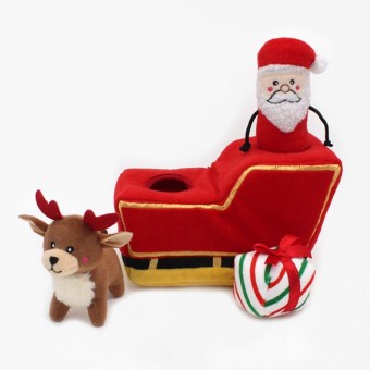 Zippy Paws Holiday Burrow Santa's Sleigh