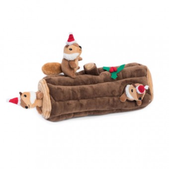 Zippy Paws Holiday Burrow Yule Log